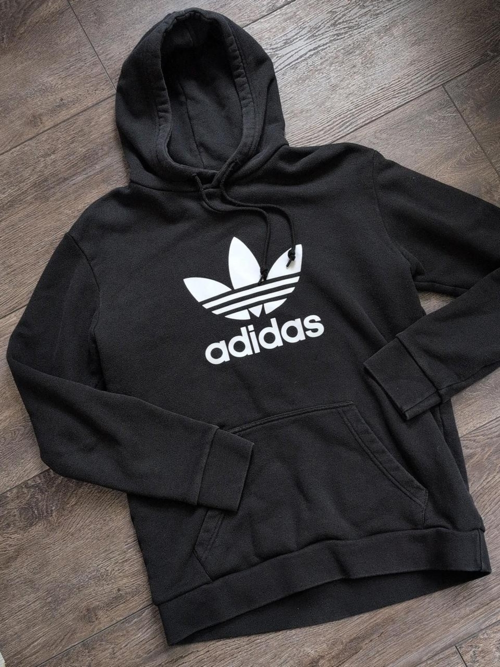 Adidas Black Trefoil Hoodie Sweatshirt Adult Small